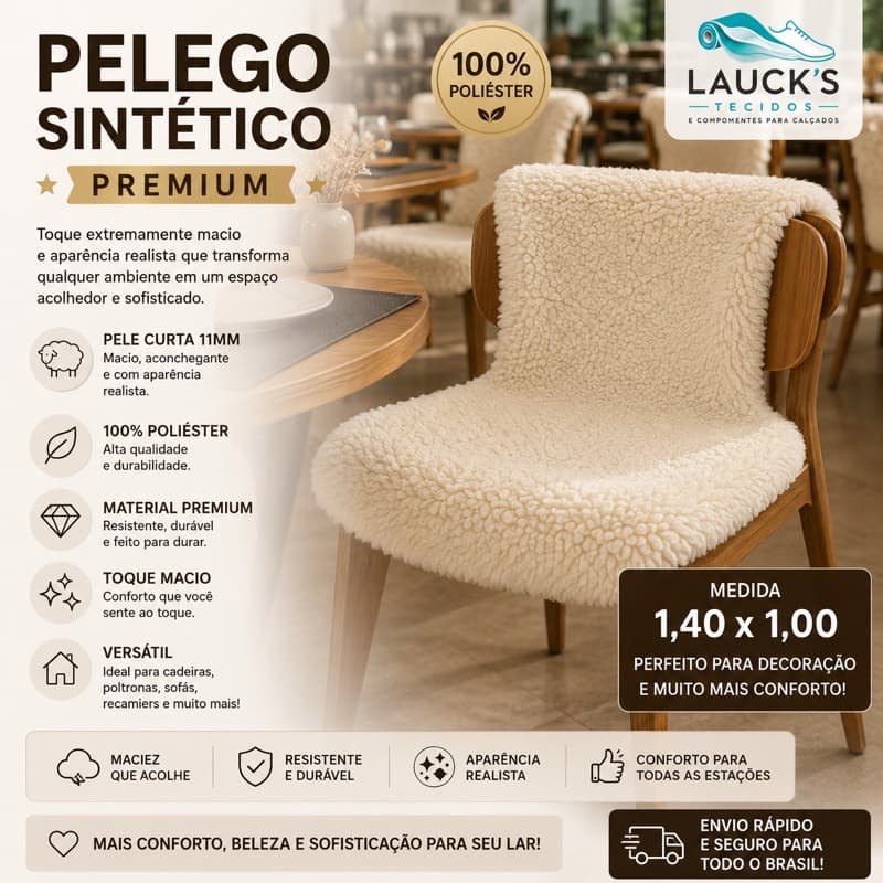 Pelego Ovelha Sintética Premium 1,40x1,00 Decorativo Banco Cadeira Sofá Natural Camel Mousse Preto