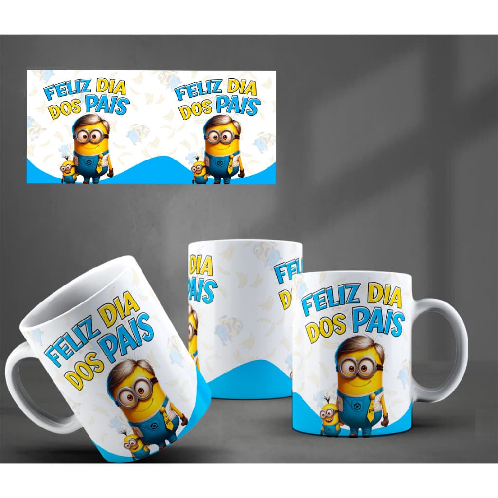 Feliz dia dos Pais (mod05) - Caneca Personalizada Classicas Minions