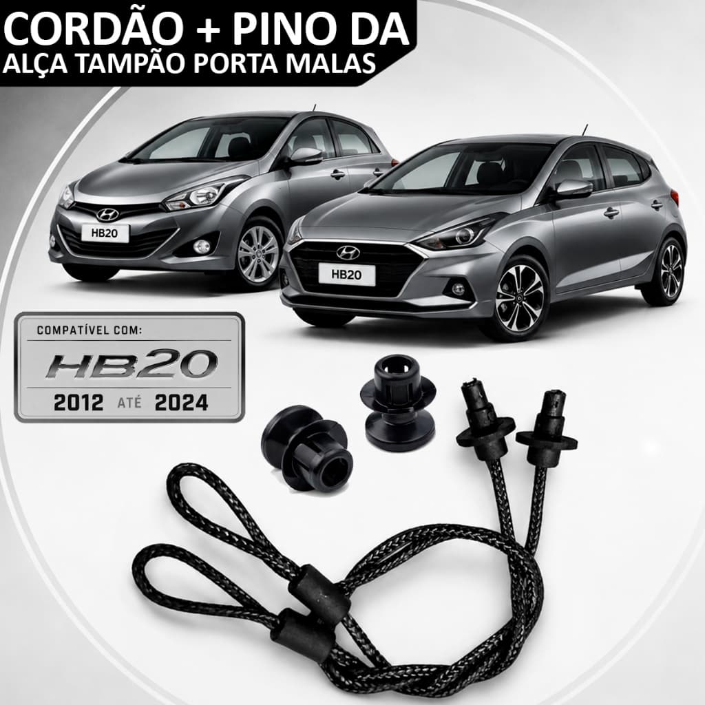 Par Cordão Alça Do tampão Bagagito Porta Malas HB20 2012 até 2024