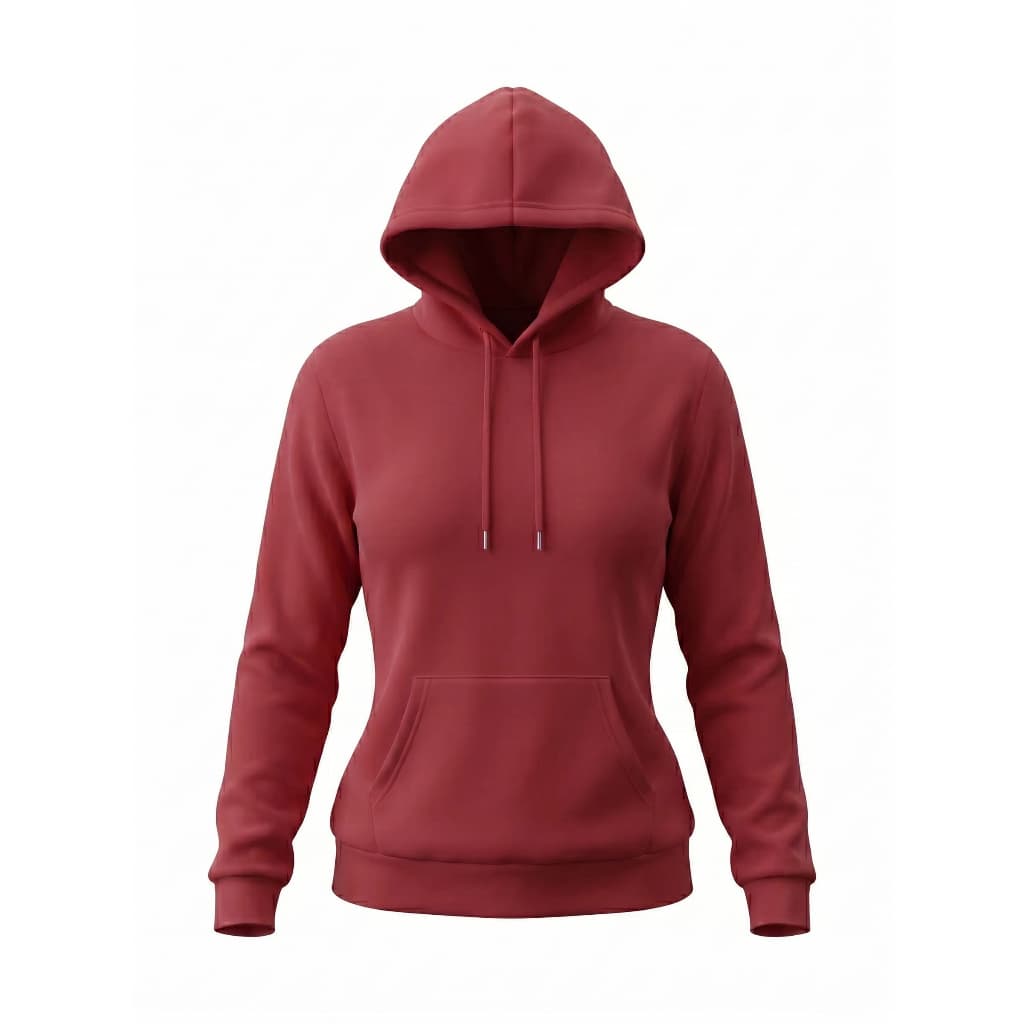 Blusa Moletom Feminino Liso Com Capuz E Bolso Canguru Básico