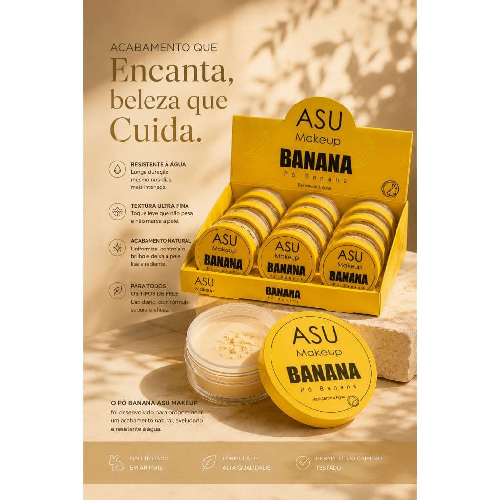 Kit 12 Pó De Banana Fixador Translucido Finalizador Revenda