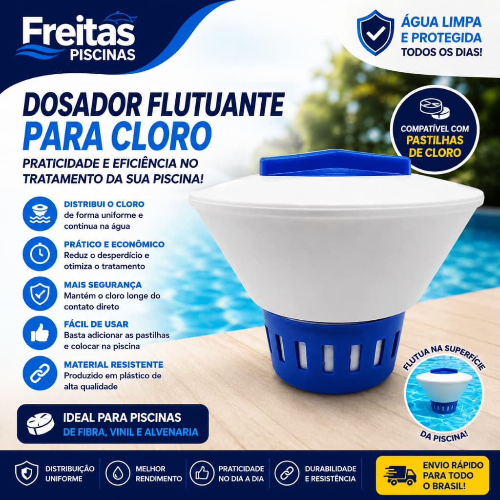 Clorador Flutuante Margarida Para Pastilhas De Cloro Piscina