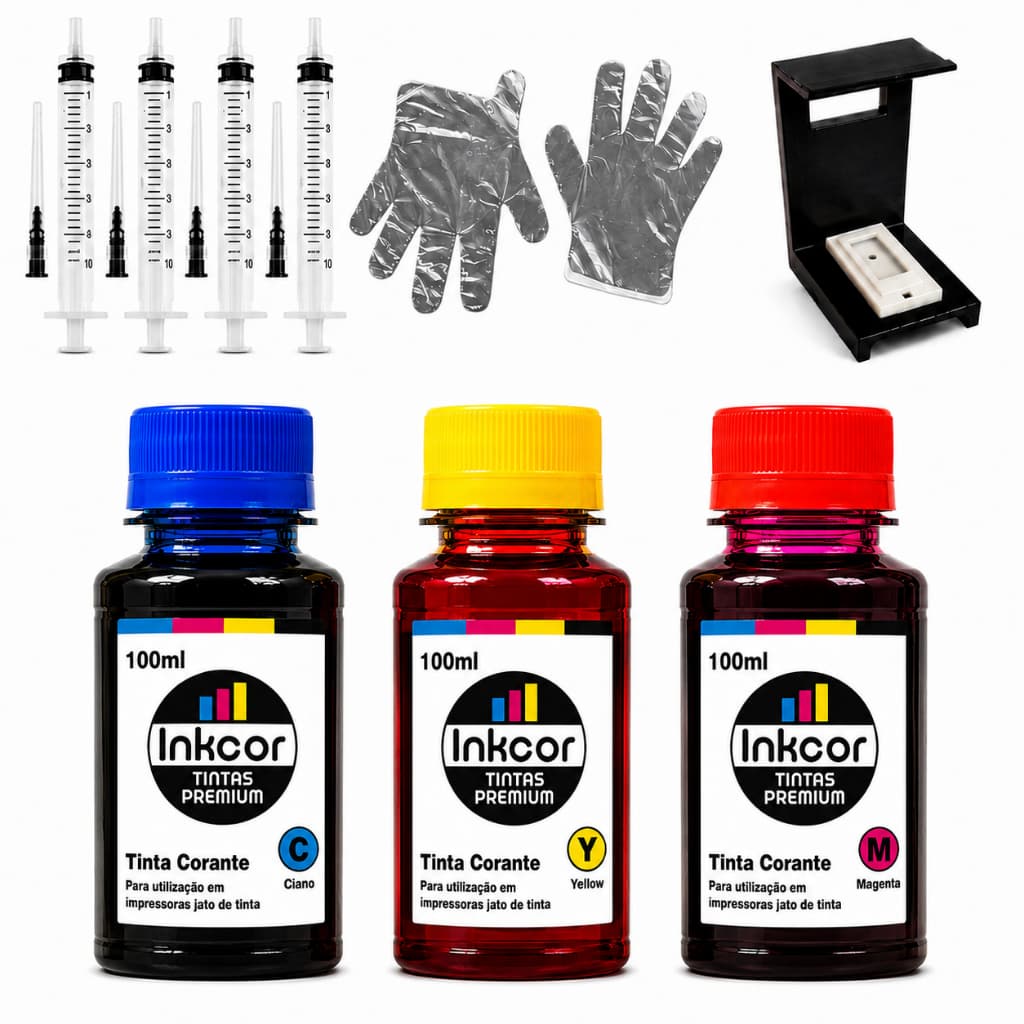 Tinta Colorida Recarga de Cartucho 662 664 667 668 60 Compatível Impressora HP 2676 2874 2774 2975
