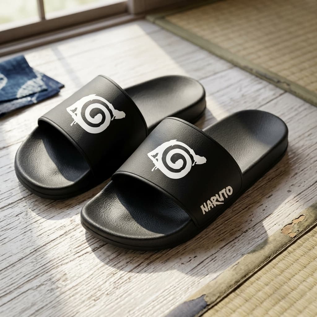 Chinelo Slide Masculino Naruto Konoha Casual Envio Rápido