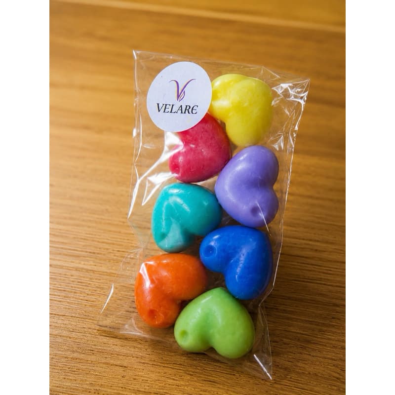 Kit com 7 Corações Aromáticos em Cera Vegetal | Pastilha Aromática | Wax Melt