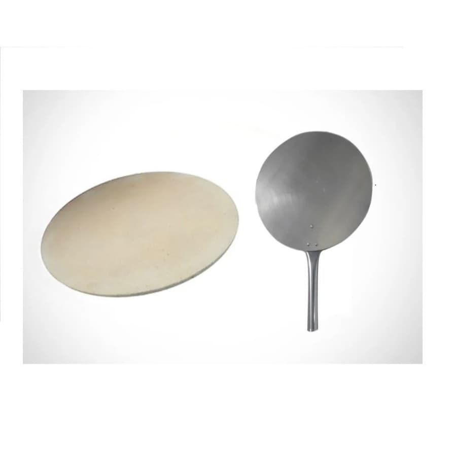 Pedra Refratária para Pizza 30 cm - Cordierita + Pá de aluminio 35 cm