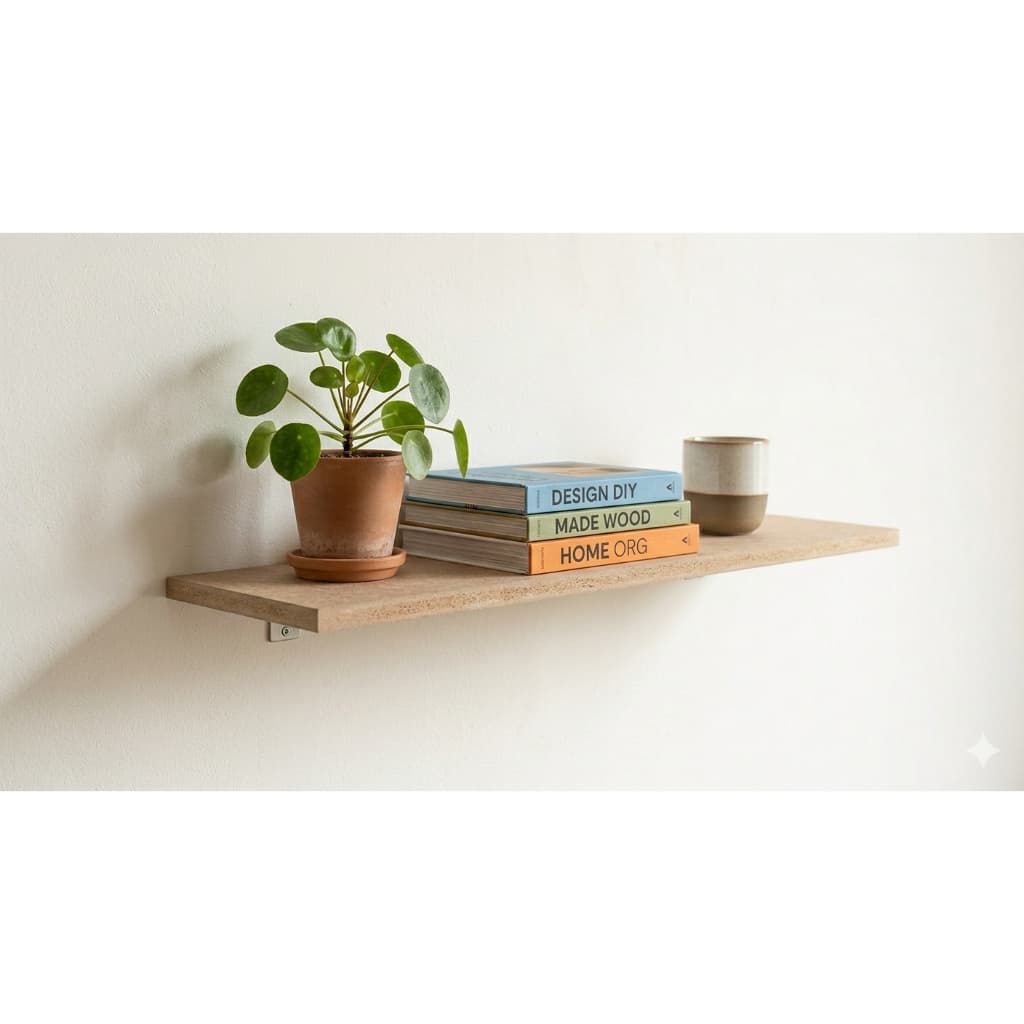Prateleira MDF Cru 100x20cm 15mm Com Parafusos e Suporte de Fixação
