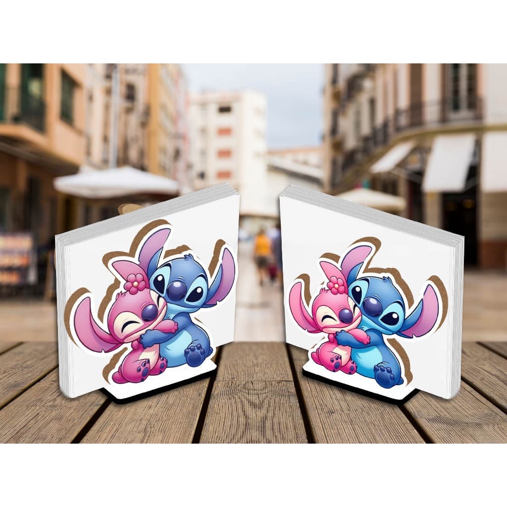 Kit 10 Centro de Mesa Porta Guardanapo Stitch e Angel