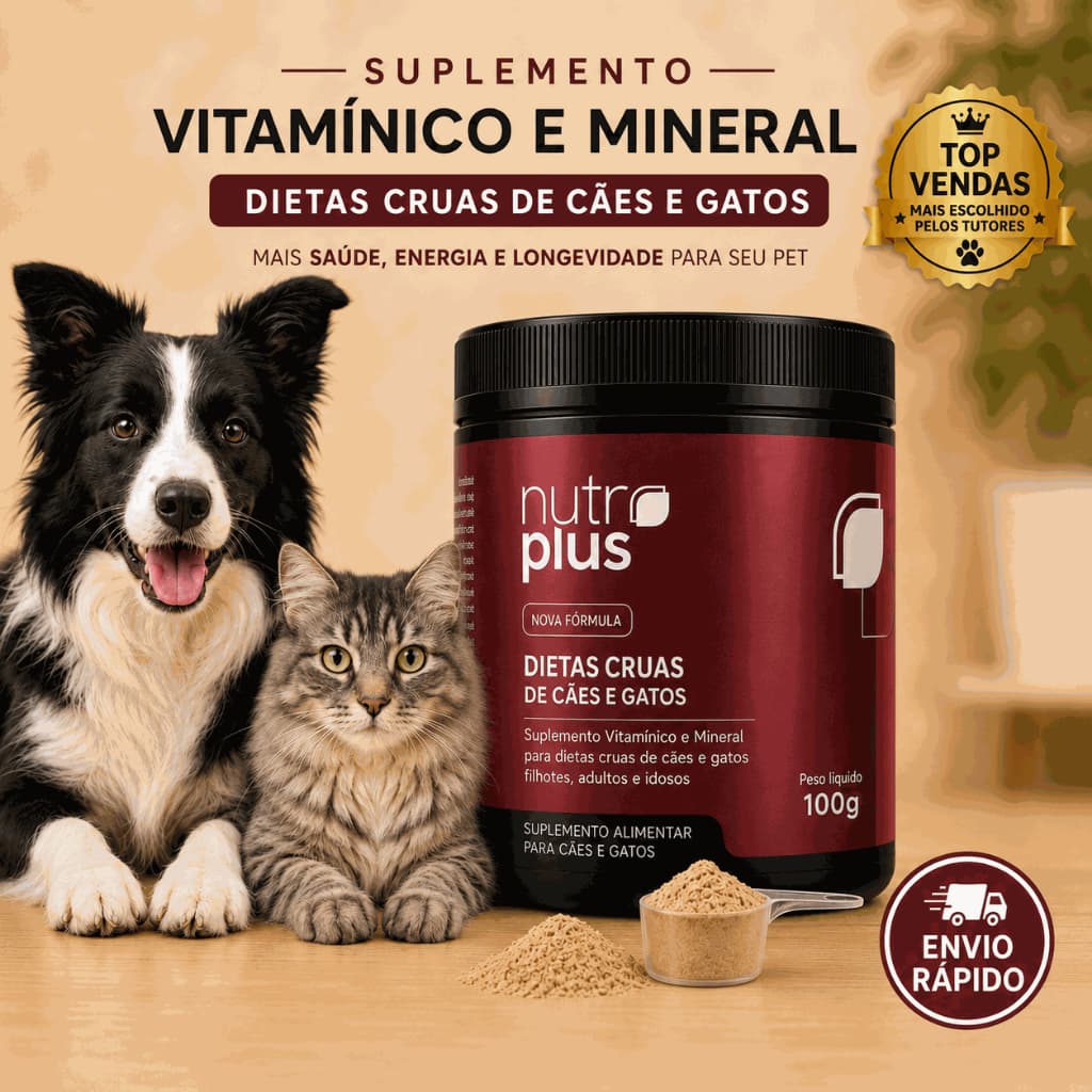 Suplemento Para Cães Adultos 100g Dietas Cruas Com Ossos,  Fórmula Equilibrada, moderna e completa Nutroplus