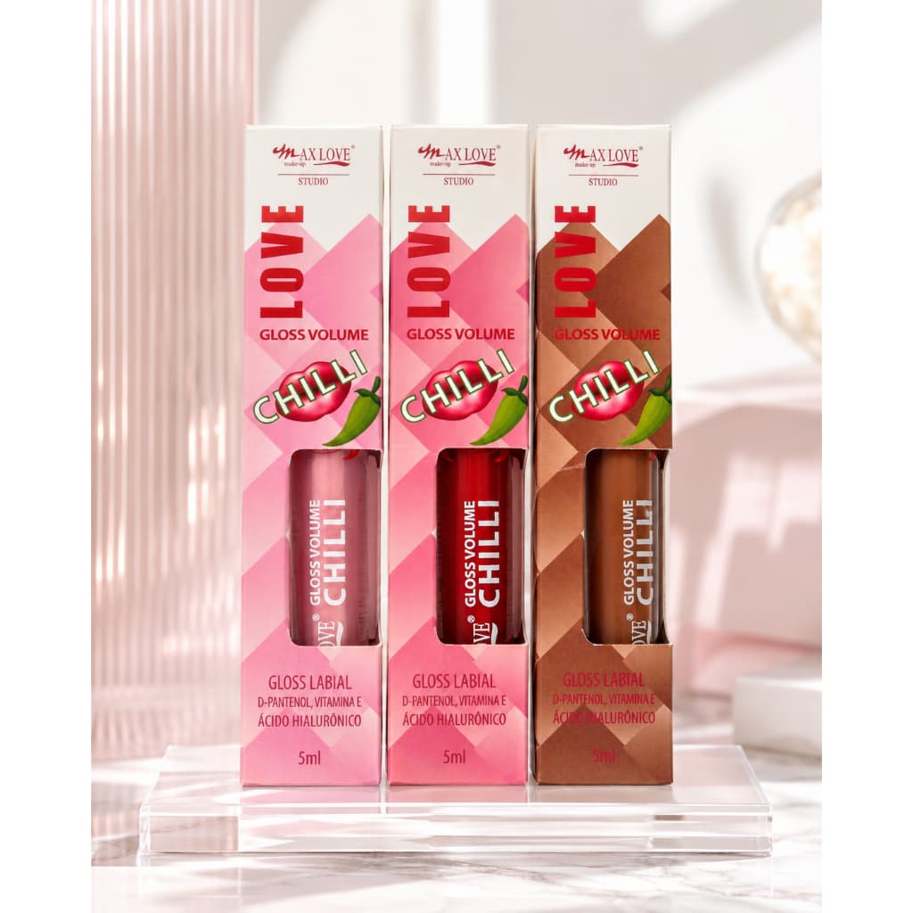Gloss Labial Max  Love Chilli – Efeito Volume + Hidratação Intensa 💋