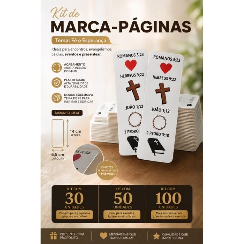 kit Marca Páginas Lembrancinha Bíblico Alta Qualidade
