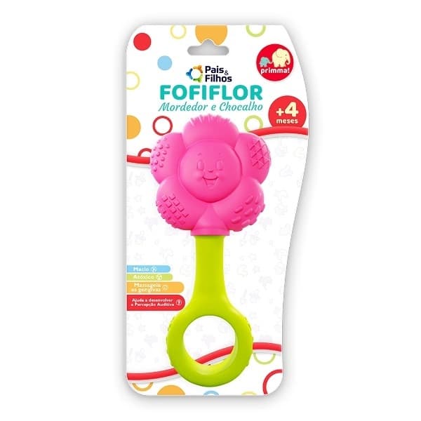 Mordedor e Chocalho Fofiflor - Bebê