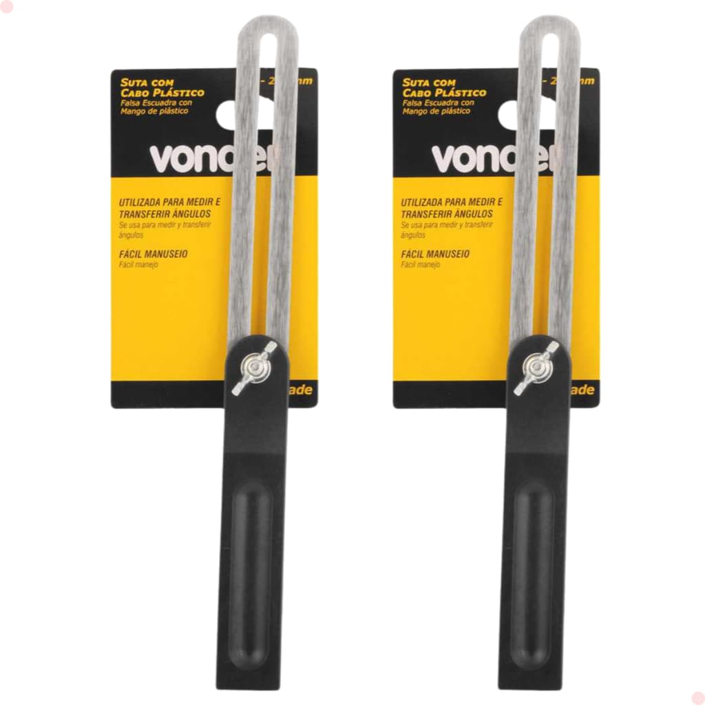 Kit de 2 Sutas de 10 Pol 250mm para Transferir Copiar Ângulos Carpinteiro Vonder