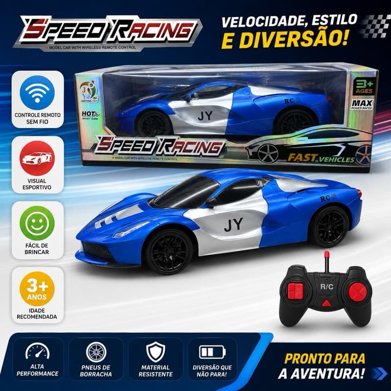 Carro Esportivo de Controle Remoto Speed Racing