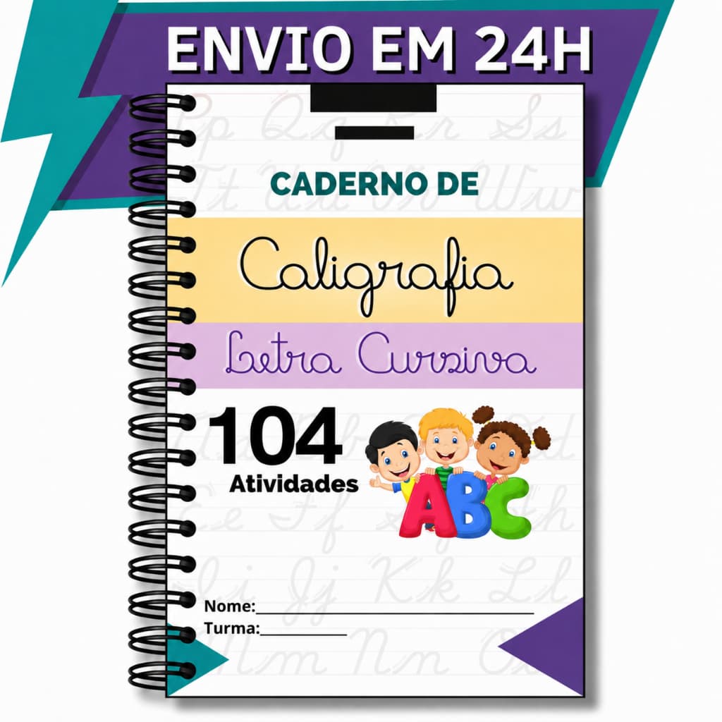 Caderno De Caligrafia Infantil 104 Atividades Letra Cursiva