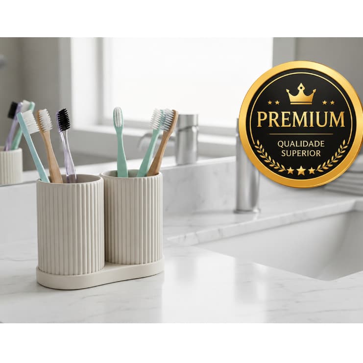 Kit Porta Escovas Premium – Estilo Clean e Sofisticado
