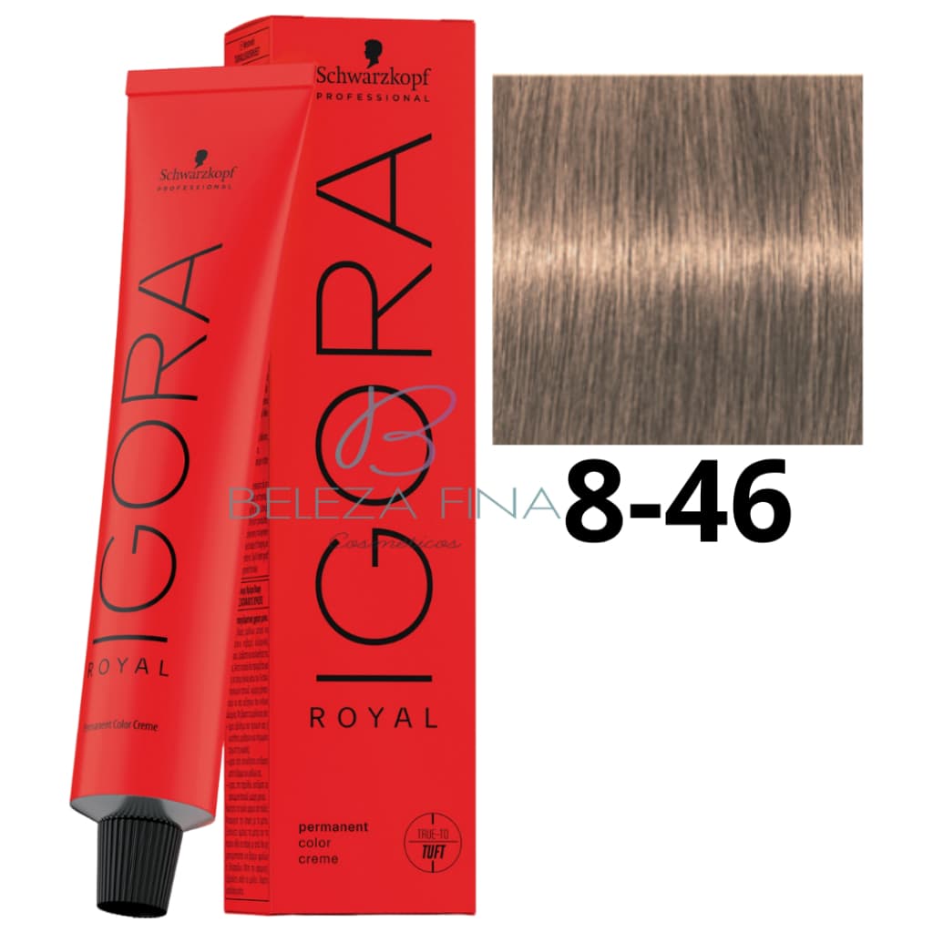 Coloração Schwarzkopf Igora Royal Tintura 8-46 60g LOURO CLARO BEGE MARROM