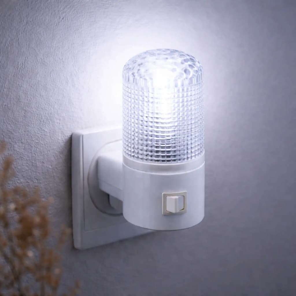 Luz Noturna Luminária Abajur LED Tomada Bivolt 127v-220v Branco Frio