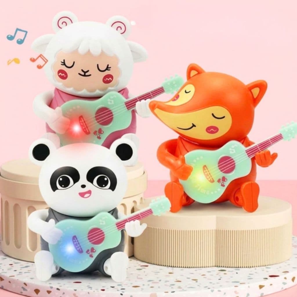 Brinquedo Musical Infantil Luz e Som Dança Animal Cantor Educativo Bebê Criança Raposa Ovelha Panda