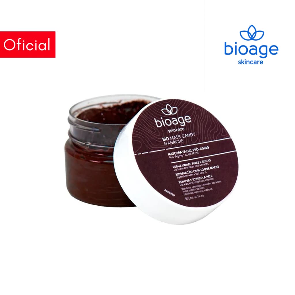 Bioage Máscara Facial Pró-Aging de Chocolate Reduz Linhas Finas e Rugas - Bio.Mask Candy Ganache 90g