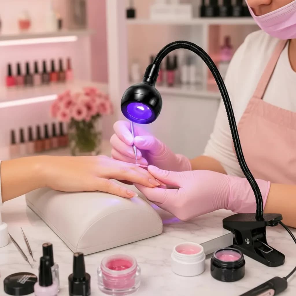 Luminária UV Ultravioleta De Mesa Com Garra Presilha Para Manicure Galaxy