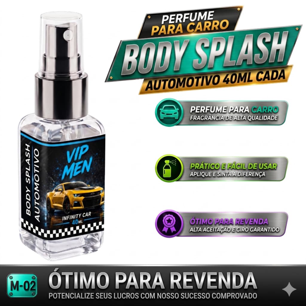 Body Splash Vip Men Automotivo 40ml Cheirinho de Carro Spray Perfume Para Carro Longa Duração