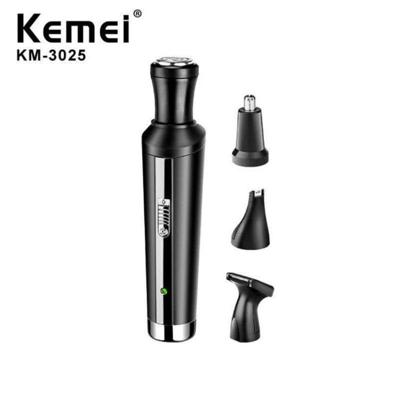 Aparador De Pelos Maquina De Cortar Cabelo Barbeador Eletrico Kemei KM-3025 Profissional 4 Em 1 Sem Fio Bivolt