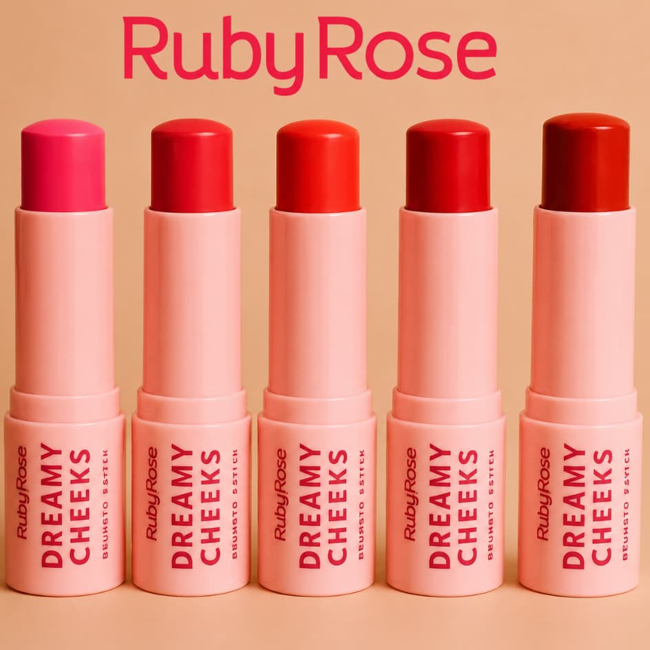 Blush Cremoso Stick Ruby Rose Dreamy Cheeks - Aplicação Fácil e Acabamento Natural