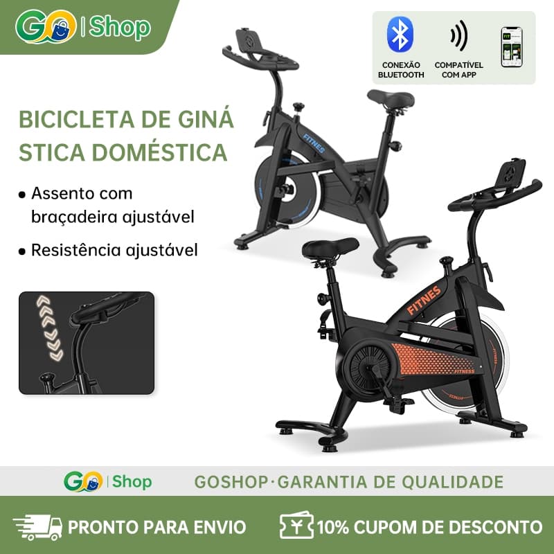 Bicicleta Ergométrica Spinning Ajustável Silenciosa Volante Resistente Treino Emagrecimento Doméstico Suporta Até 150kg