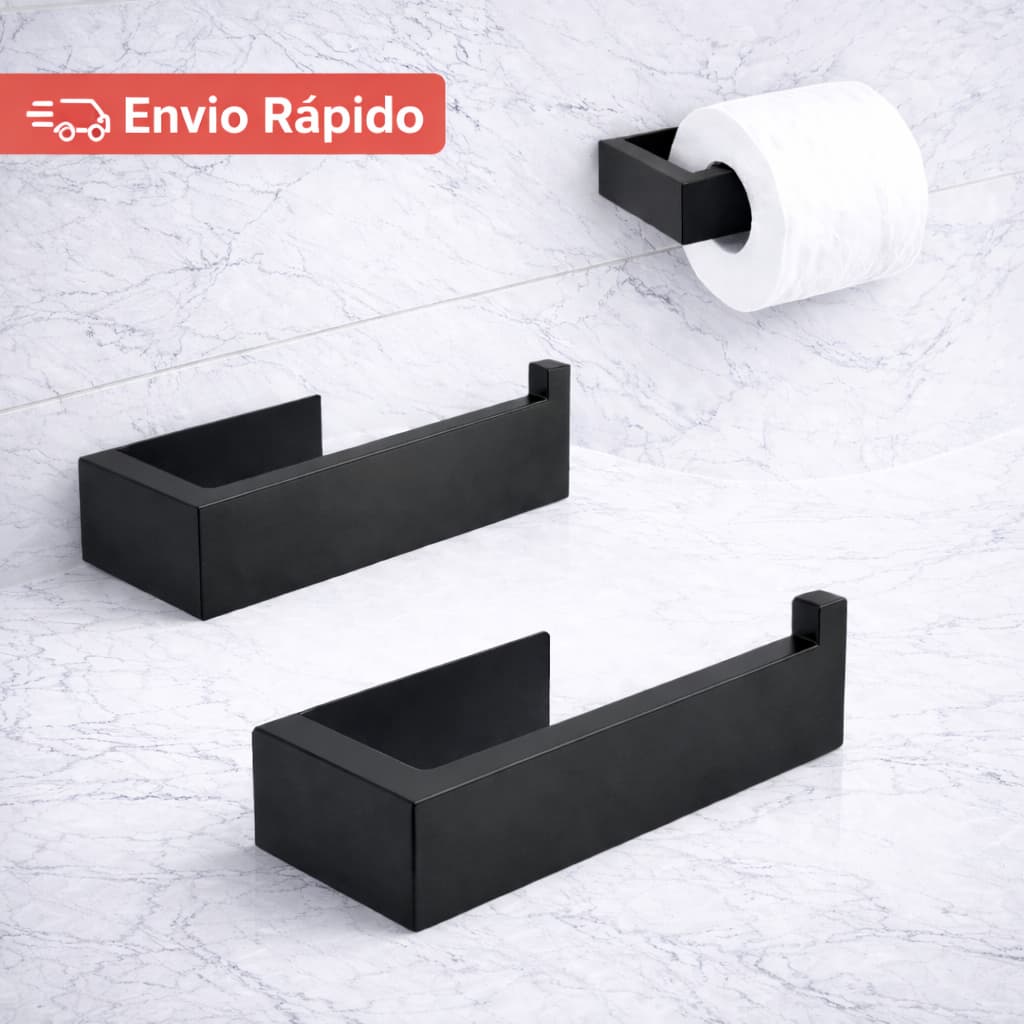 Porta Papel Higiênico Simples Suporte Parede Armário Banheiro sem perfuração Autoadesivo -