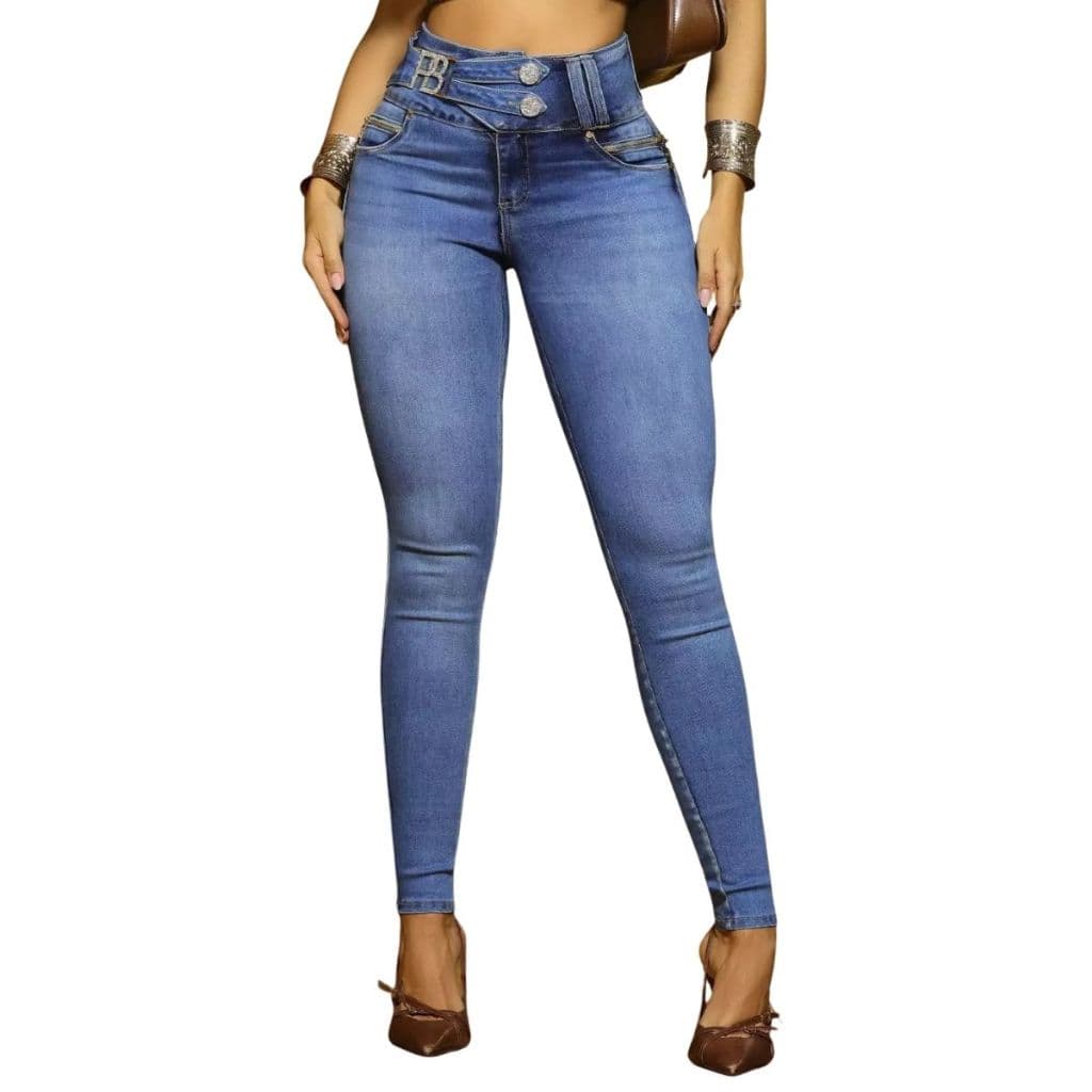 Calça Cós Largo Sofisticada e Modeladora com Detalhes Únicos Pit Bull Jeans Luxo Ref: 92260