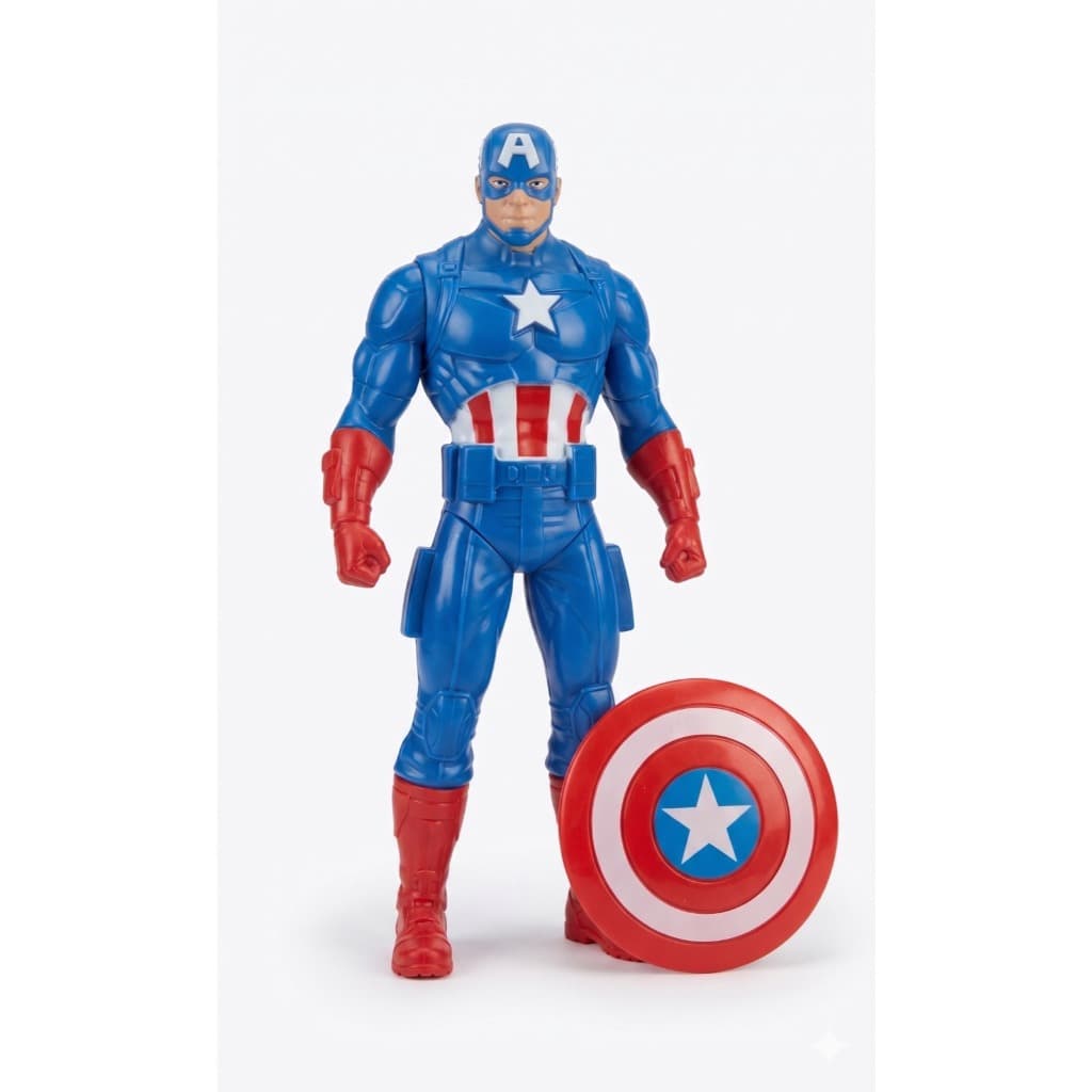 Boneco Heróis Marvel Capitão America Premium 24cm Avengers Heroes Articulado Brinquedo Infantil