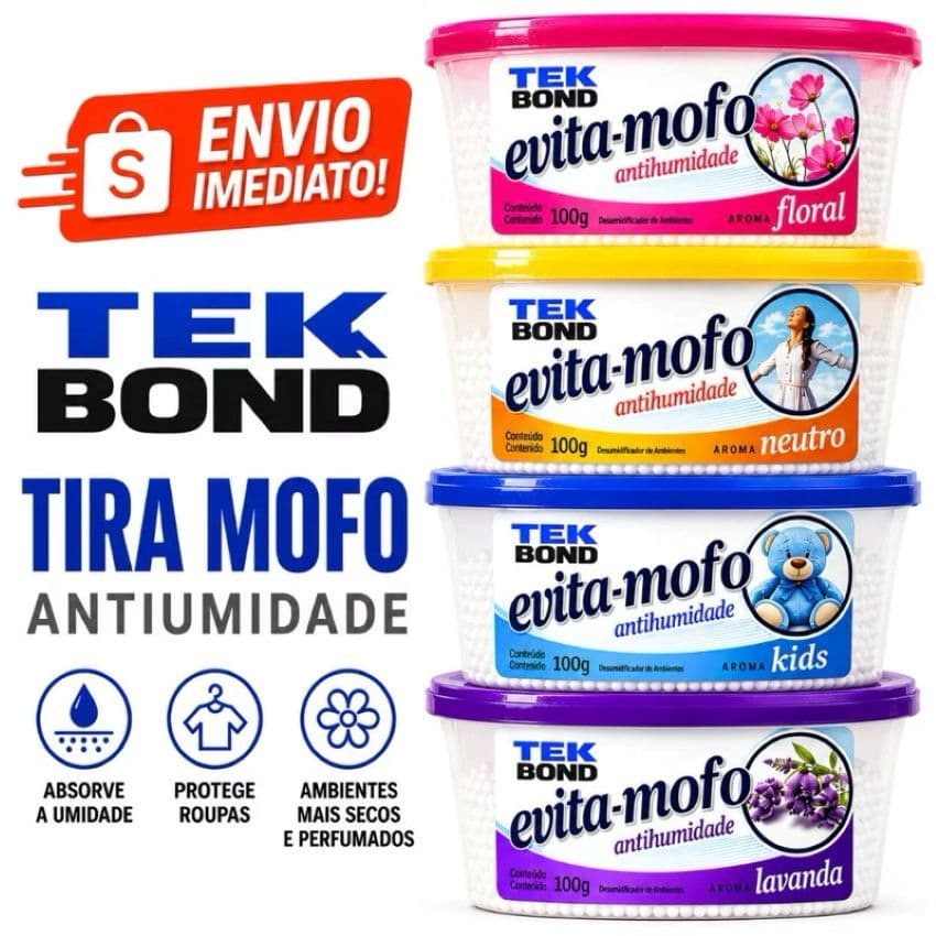 Tira Mofo Tekbond 100g Antiumidade Absorve Umidade Protege Roupas e Ambientes