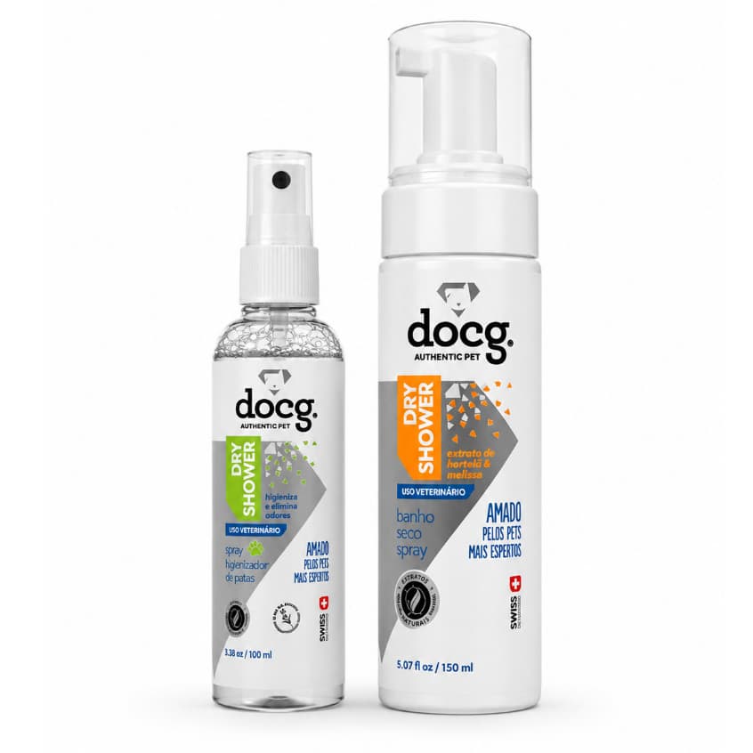 Kit Banho Seco Spray Docg Dry Shower + Higienizador De Patas