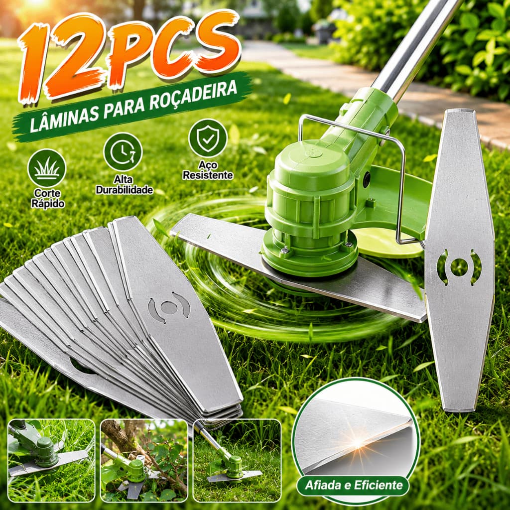 Kit 12 Peças De Lâminas Para Cortador De Grama Lâminas Para Aparador De Grama Acessórios Para Capinador