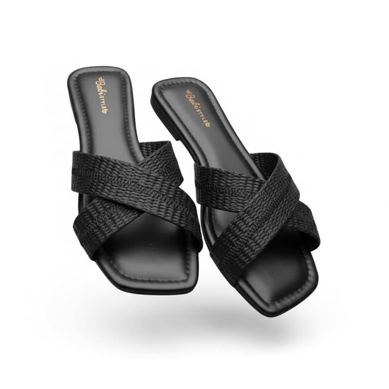 Sandália Rasteirinha Feminina com tiras cruzadas/Chinelo Casual Sofisticada