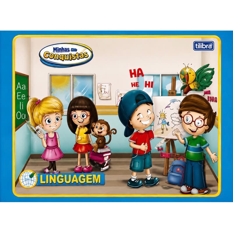 Caderno de Linguagem Infantil Minhas Conquistas Capa Azul