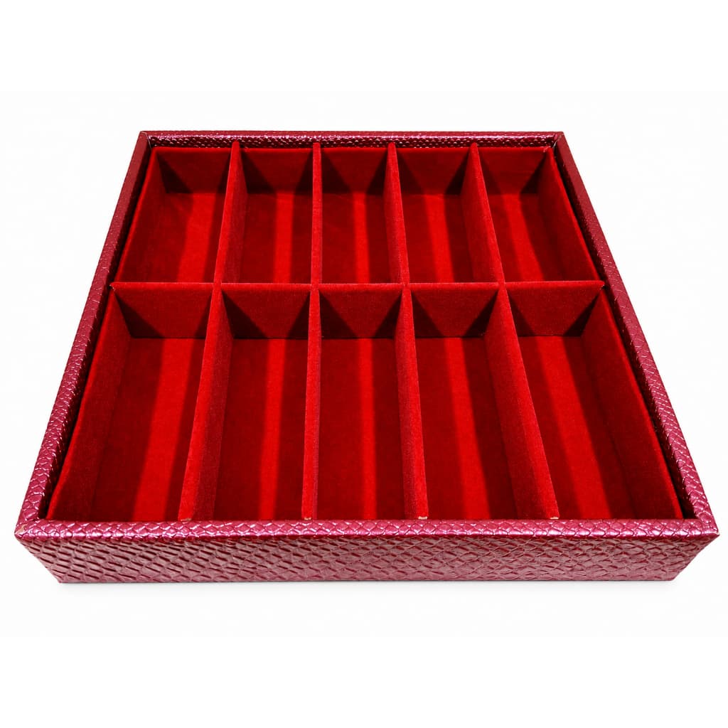Bandeja Organizadora P 10 óculos - Marsala/Vermelho