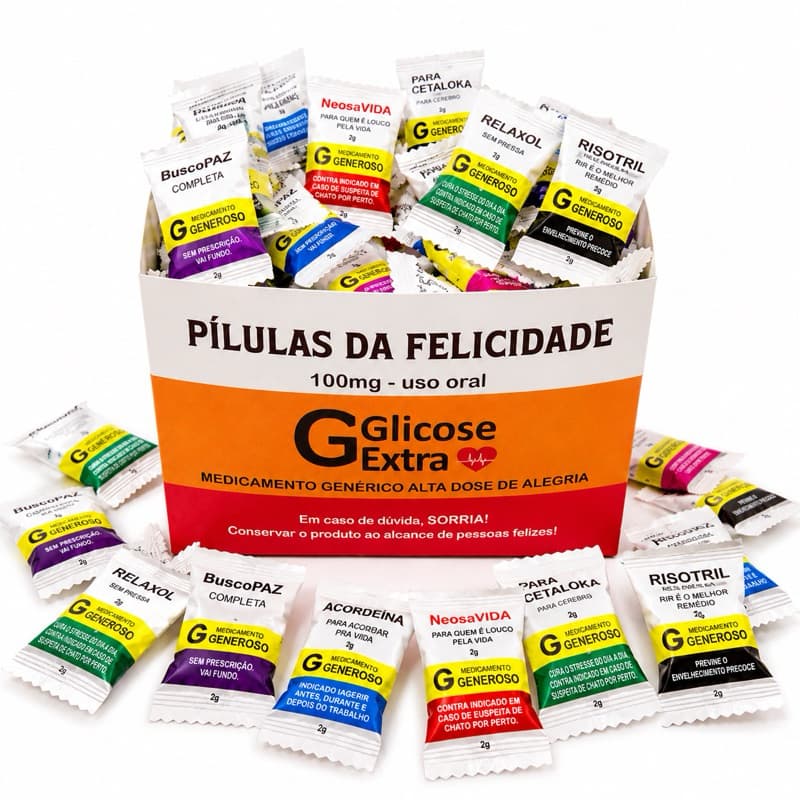 kit 12/30/102 Balas Engraçadas Pílulas Humor Para Confraternização Festas Lembrancinhas Brindes