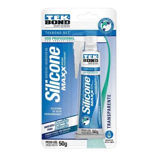Adesivo Silicone Aquário Maxx Cartucho Incolor 50g Tek Bond