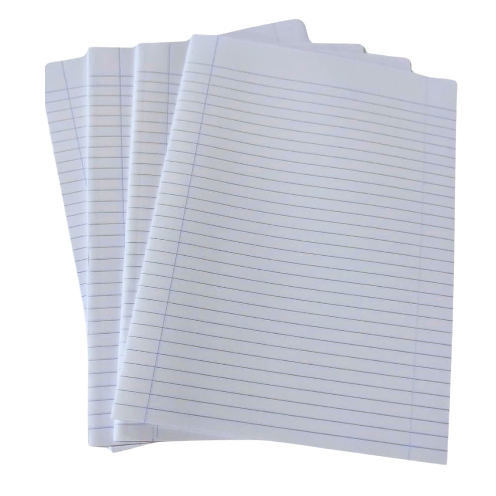 Papel Almaço com Pauta e Margem - 20 Folhas - Folha para Provas e Redações