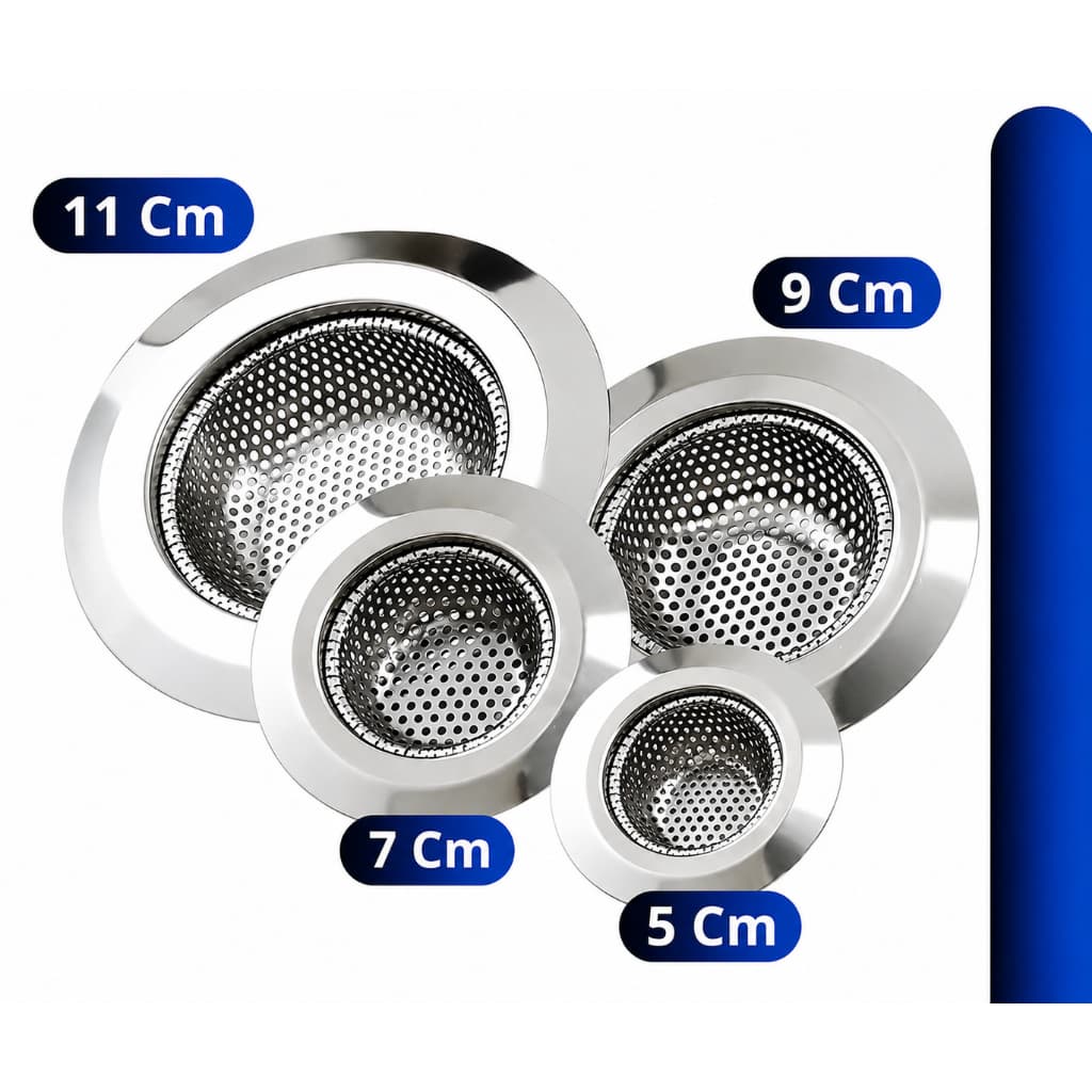 Ralo de Pia 100% Aço Inox Premium 11cm 9cm 7cm 5cm ou Unitário-Protetores para Cuba de Cozinha