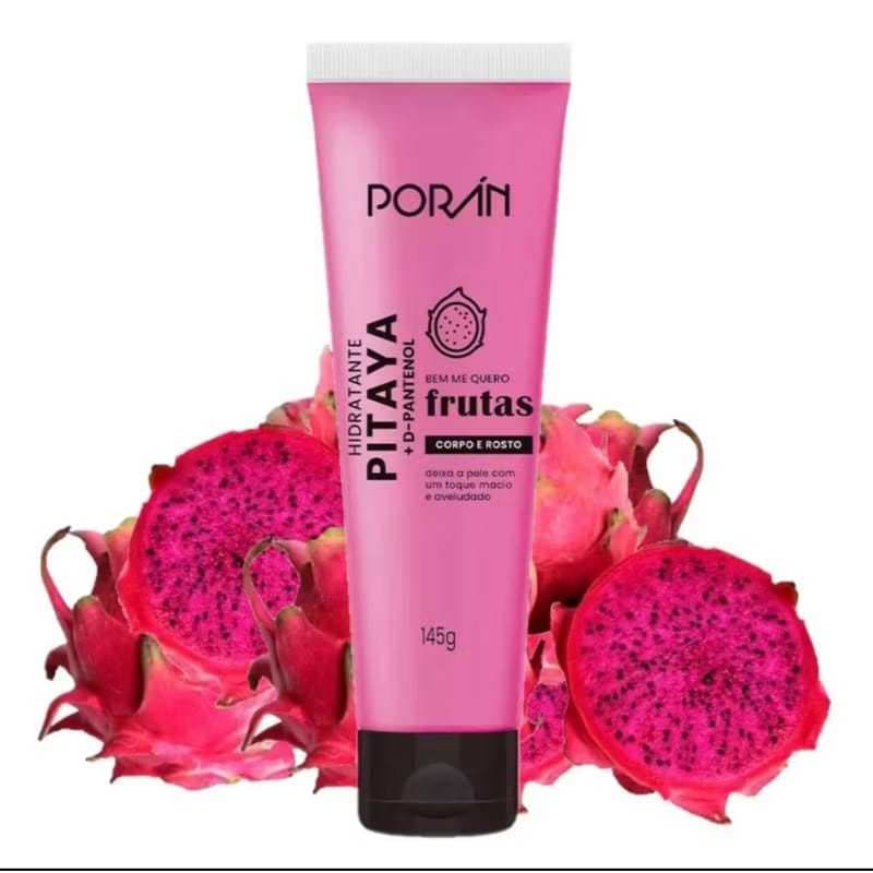 Creme Hidratante Corpo e Rosto Pitaya Porán 145g – Hidratação Intensa com D-Pantenol
