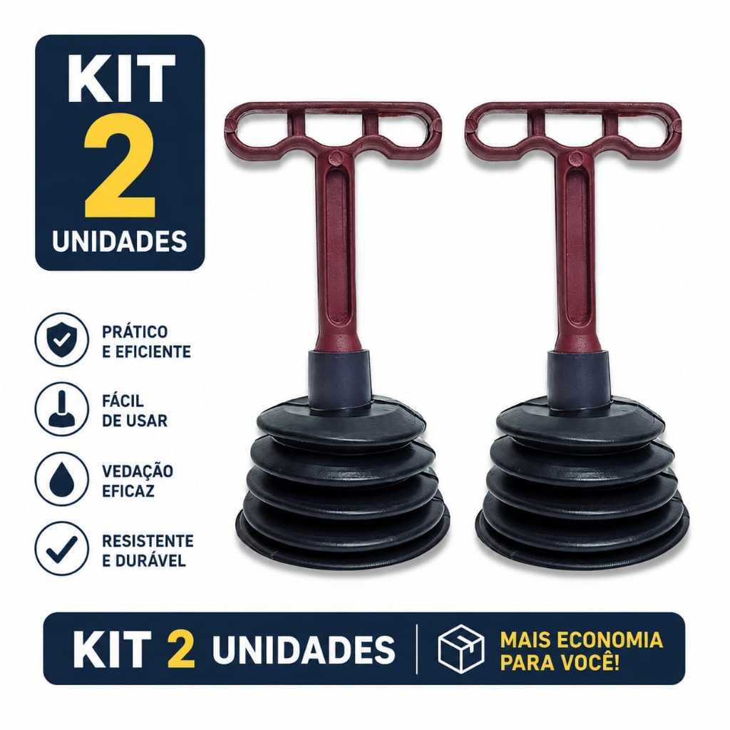 Kit 2 Desentupidor de pia  E Ralo sanfonado com cabo plástico Reforçado