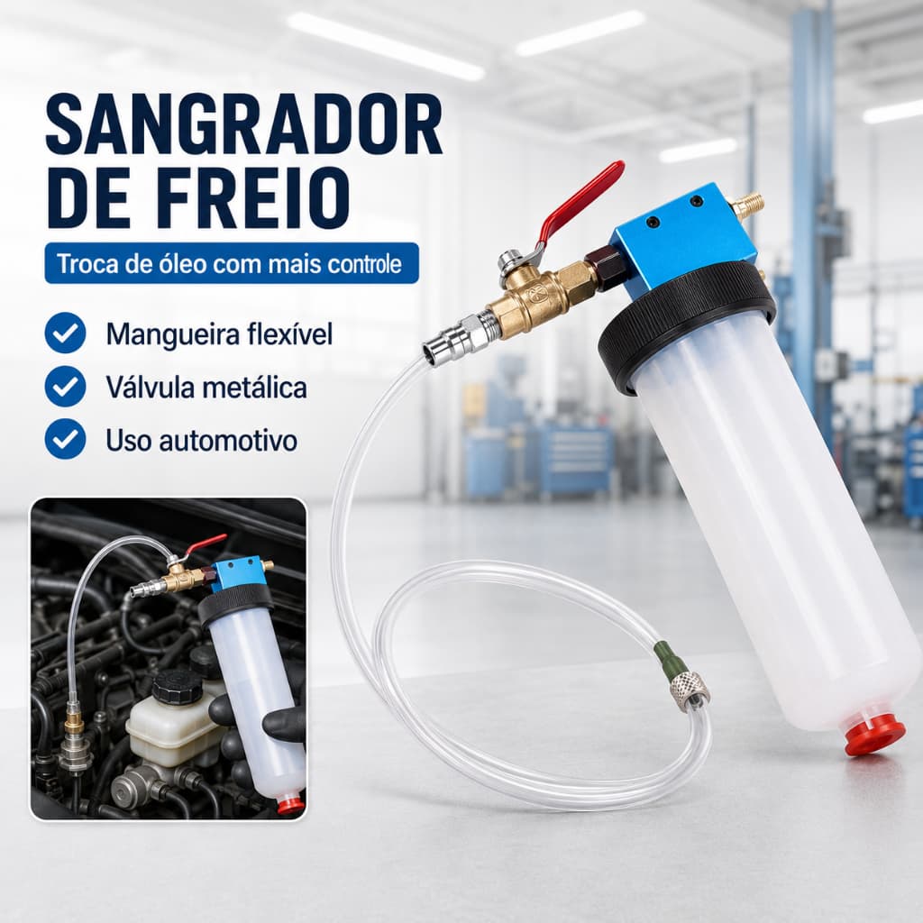 Kit Ferramenta Troca Fluido Freio e Embreagem Hidráulica Sangrador Carro Motocicleta