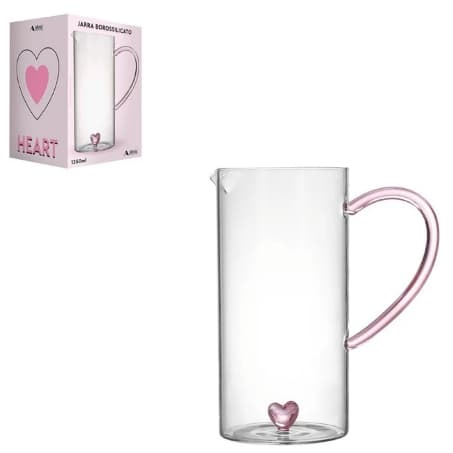 Jarra Vidro Boro Coração 1350ml
