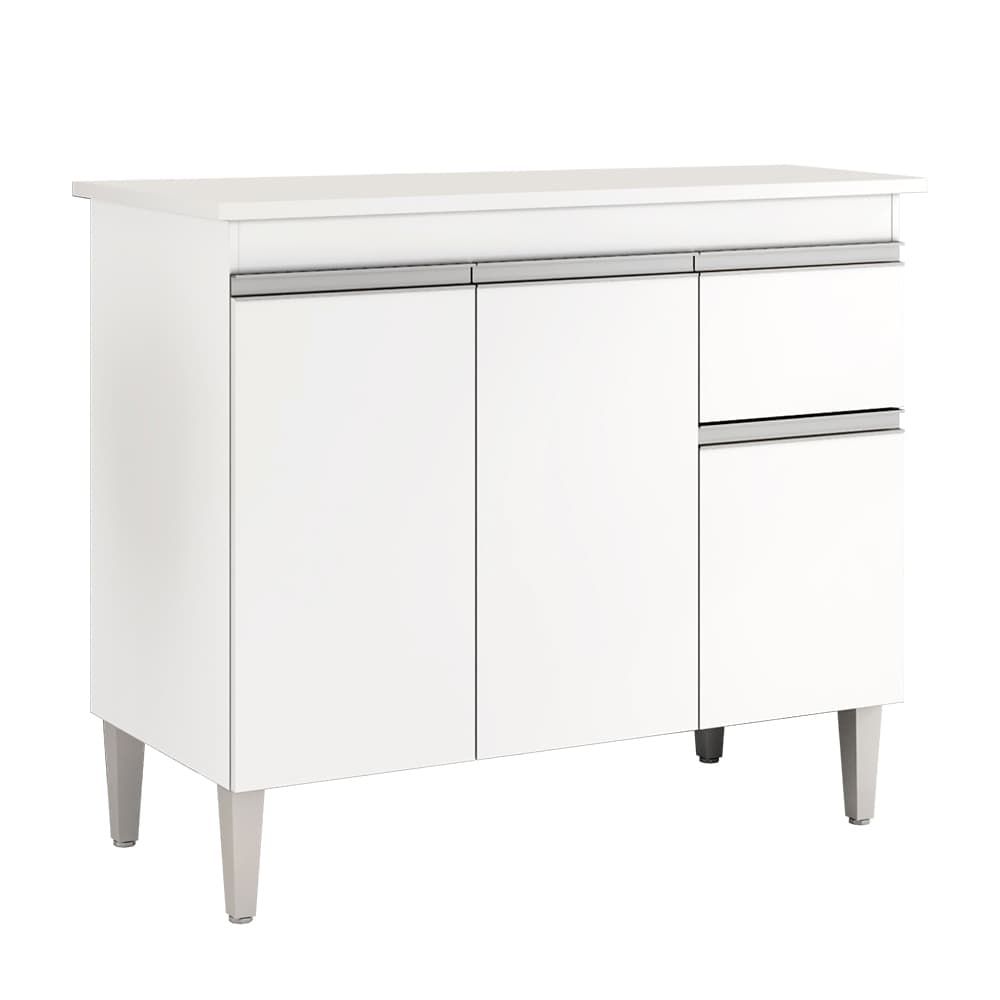 Balcão Moderno 3 Portas 1 Gaveta Gabinete Multiuso para Banheiro Cozinha Aparador