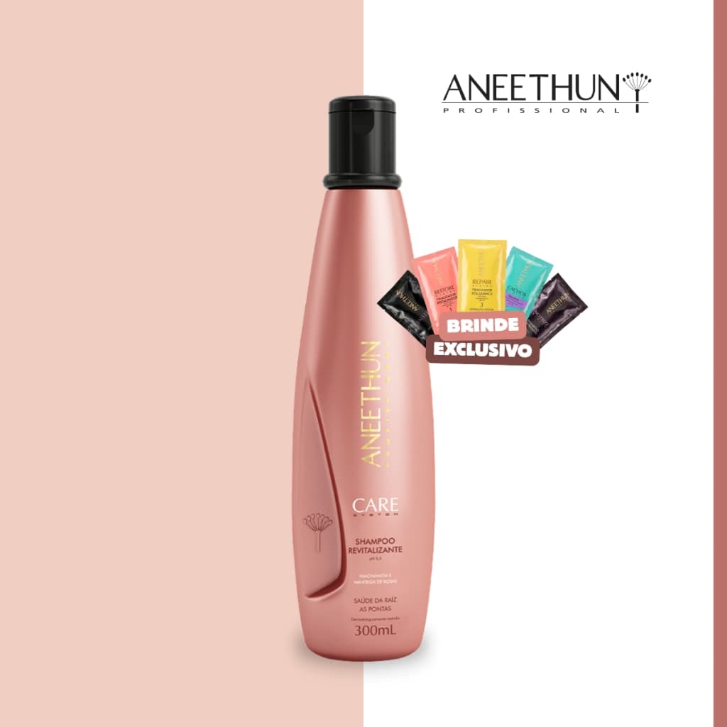 Shampoo Revitalizante Care System 300ml Profissional Revitalização Dos Fios Cabelos Finos - Aneethun