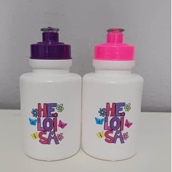 10-Uni. Garrafinha 300ml, personalizada com Nome Infantil.