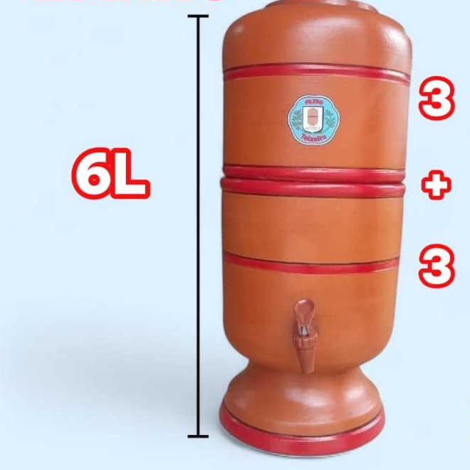 Filtro de Água de Barro 6 litros com + Vela de carvão ativado+ Boia + Torneira